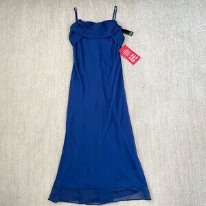 Vintage Y2K NWT Alyn Paige Blue Floor Length Maxi Dress 13 / 14